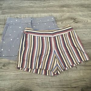 Loft "the riviera shorts" 2 pairs - Blue w/Stars and Stripe Sz 4